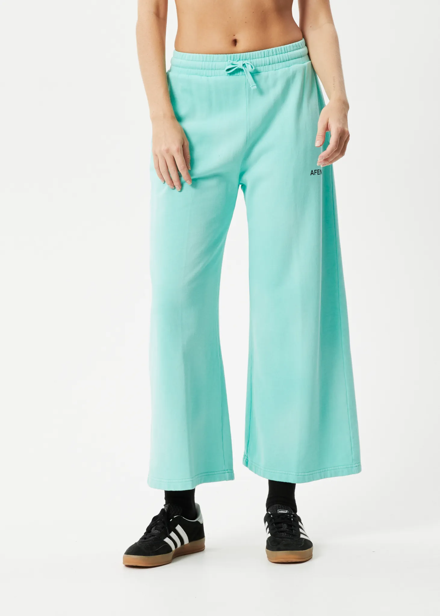 AFENDS Womens Boundless - Wide Leg TrackPants - Worn Jade