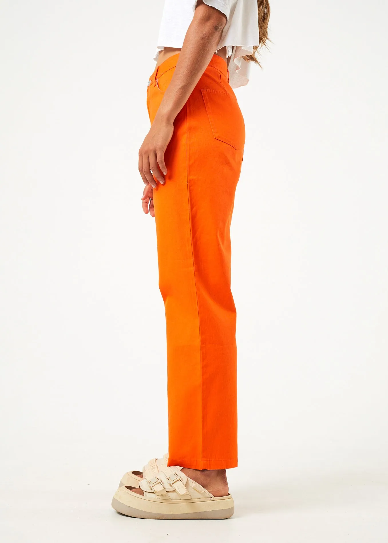 AFENDS Womens Shelby - Wide Leg Pants - Orange