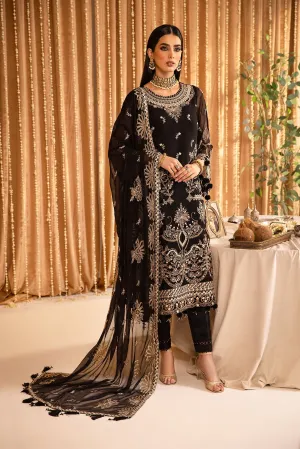 Alizeh Mehfil-e-Uroos Formal Collection – Yesra - V16D05 Embroidered Chiffon Black