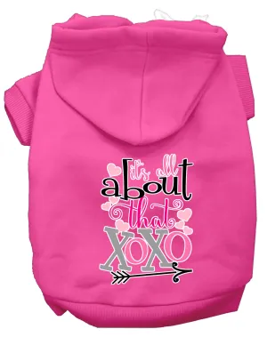 All About That Xoxo Screen Print Dog Hoodie Bright Pink S