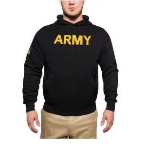 Army Printed Pullover Hoodie - Black