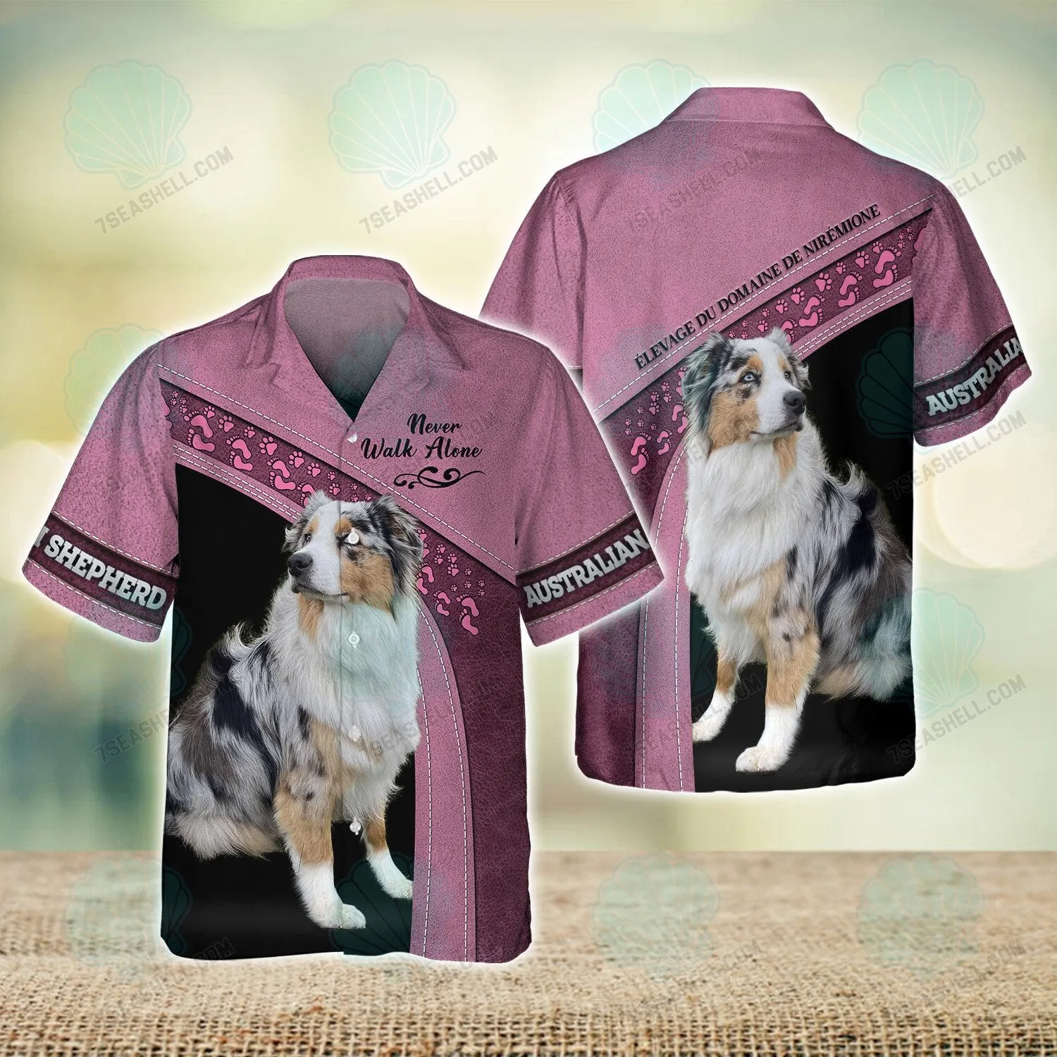 Australian Shepherd Love Never Walk Alone 3D Full Print Christmas Shirts