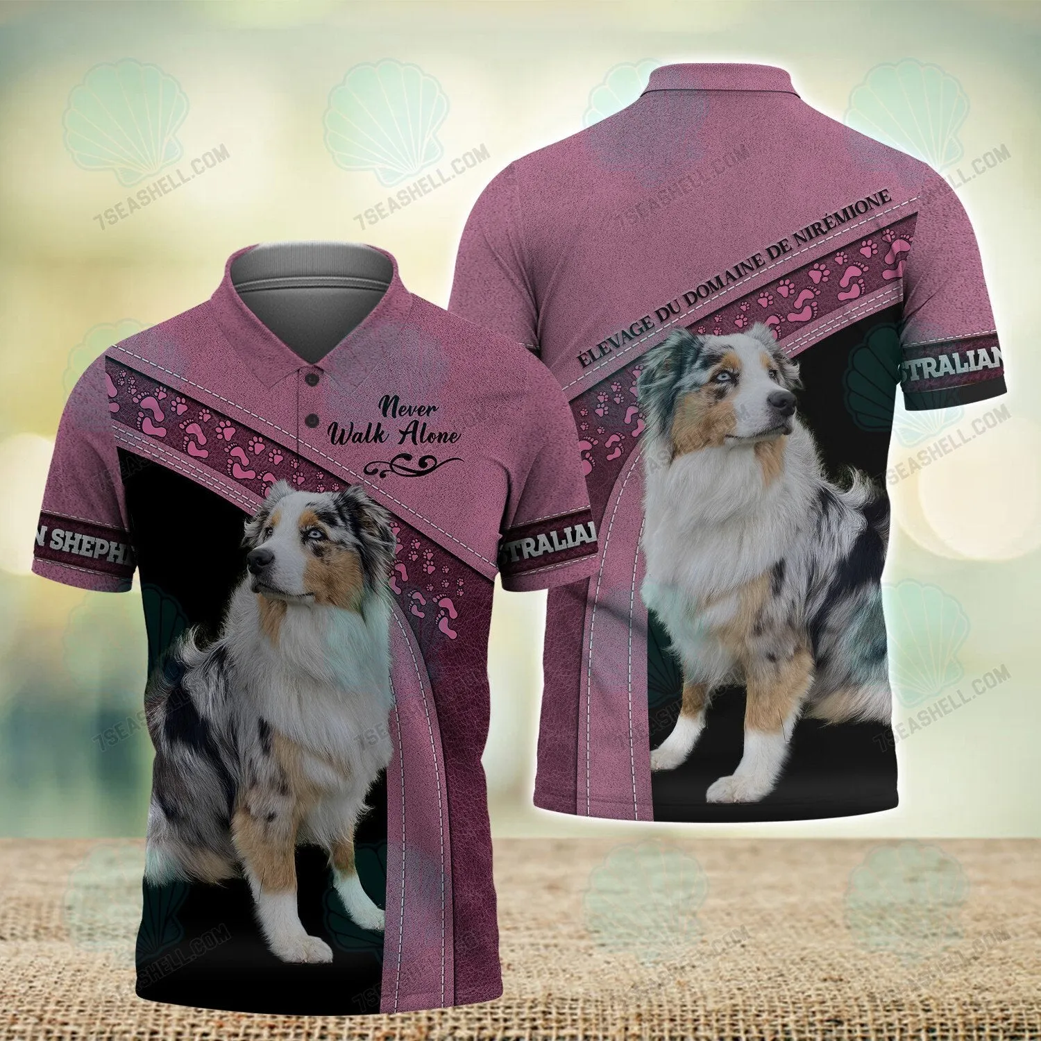 Australian Shepherd Love Never Walk Alone 3D Full Print Christmas Shirts