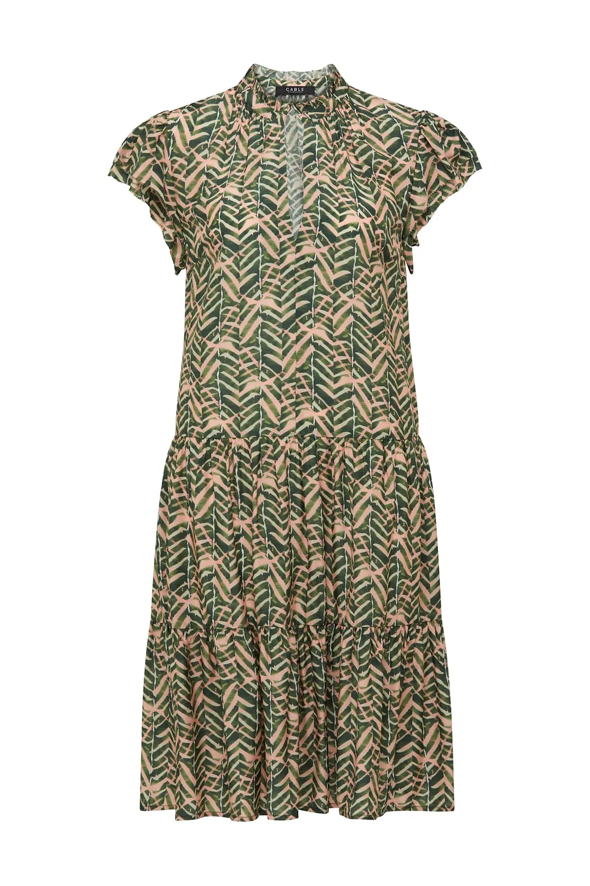 Avalon Frill Dress - Green Blush Print