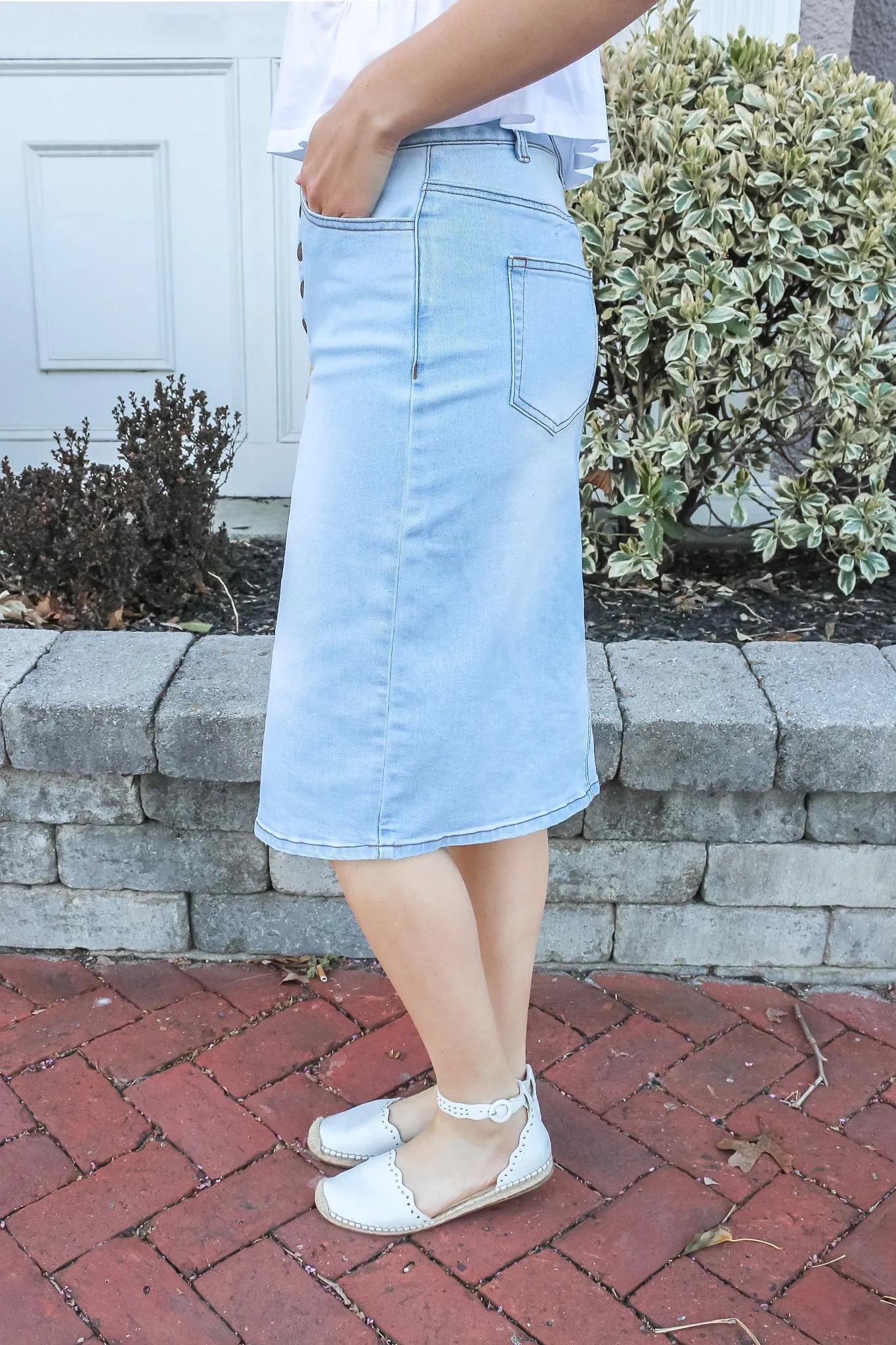 Bella Light Wash Denim Skirt