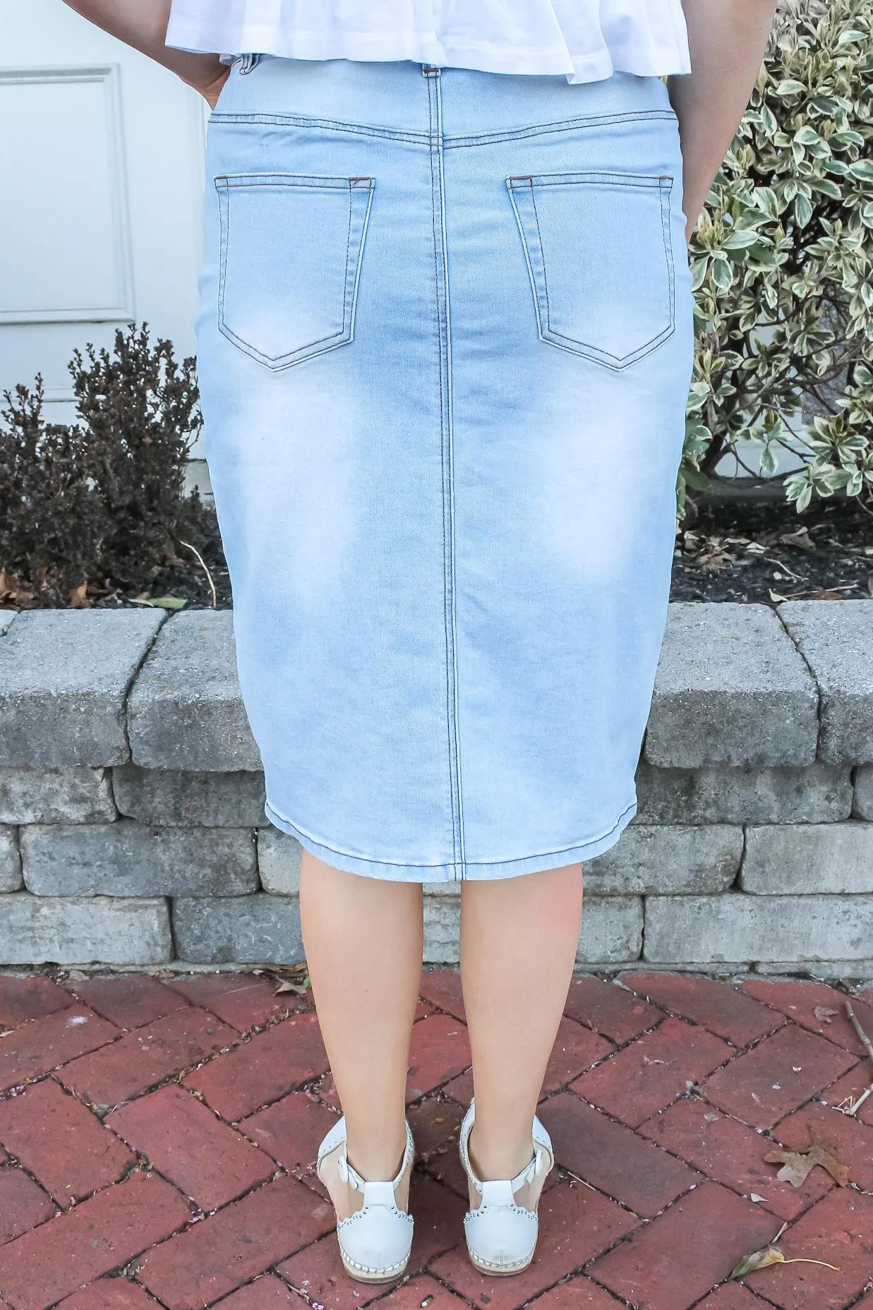 Bella Light Wash Denim Skirt