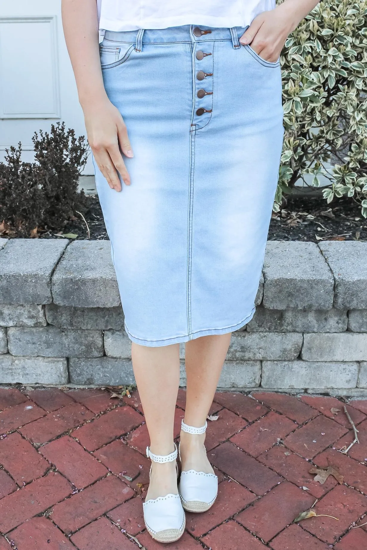 Bella Light Wash Denim Skirt