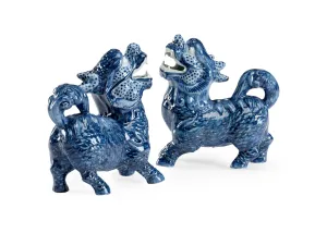 Blue Foo Dogs -Pair