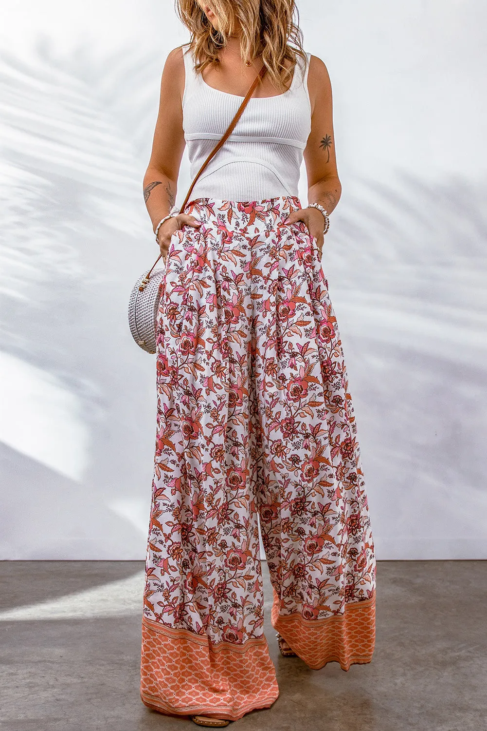 Bohemian Pleated Boho Resort Culottes