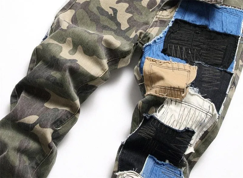 Camouflage Patchwork Quilt Feel Jean