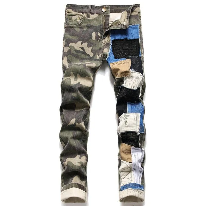 Camouflage Patchwork Quilt Feel Jean