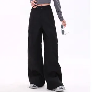 Casual Friday Wide-Leg Black Pants