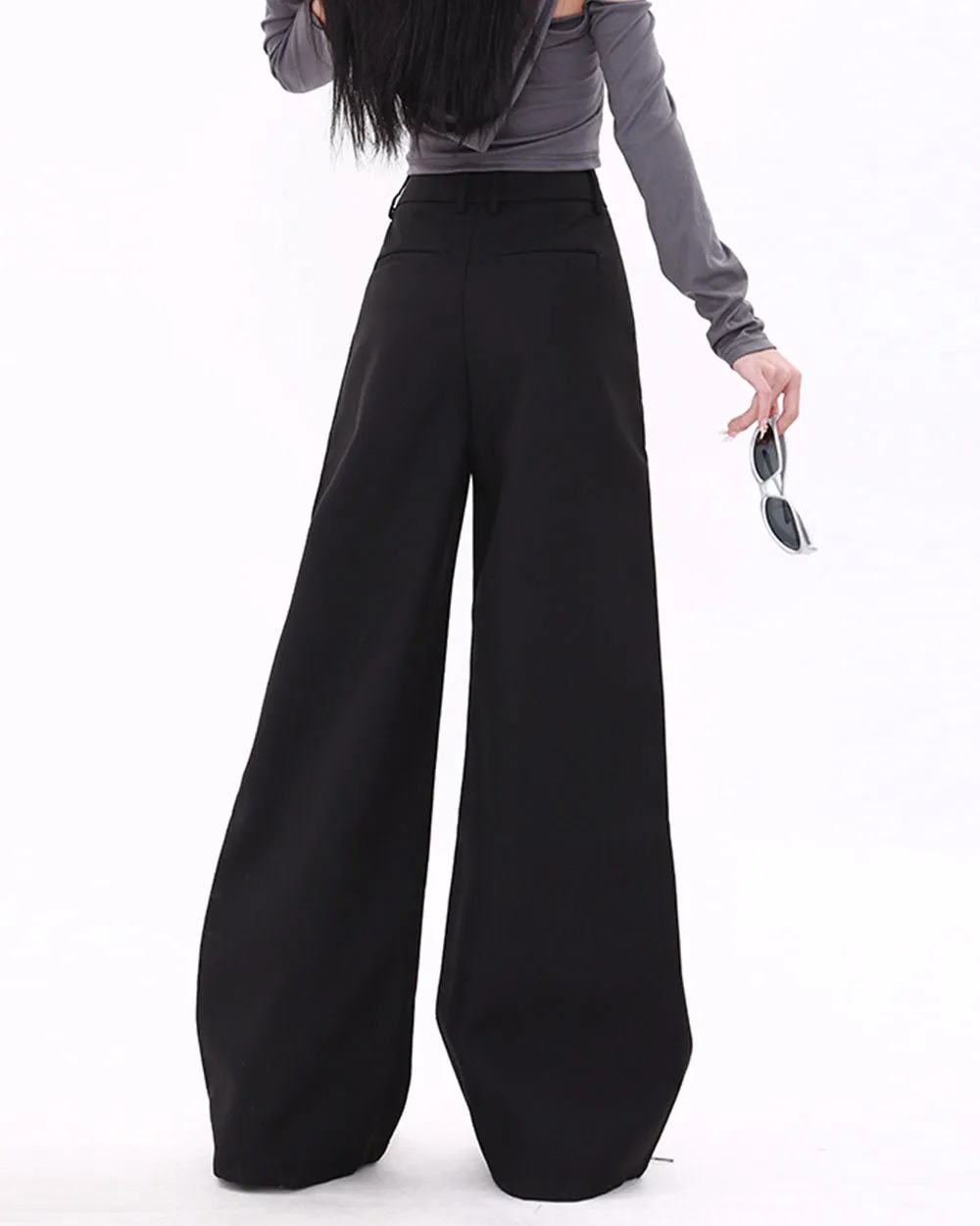 Casual Friday Wide-Leg Black Pants