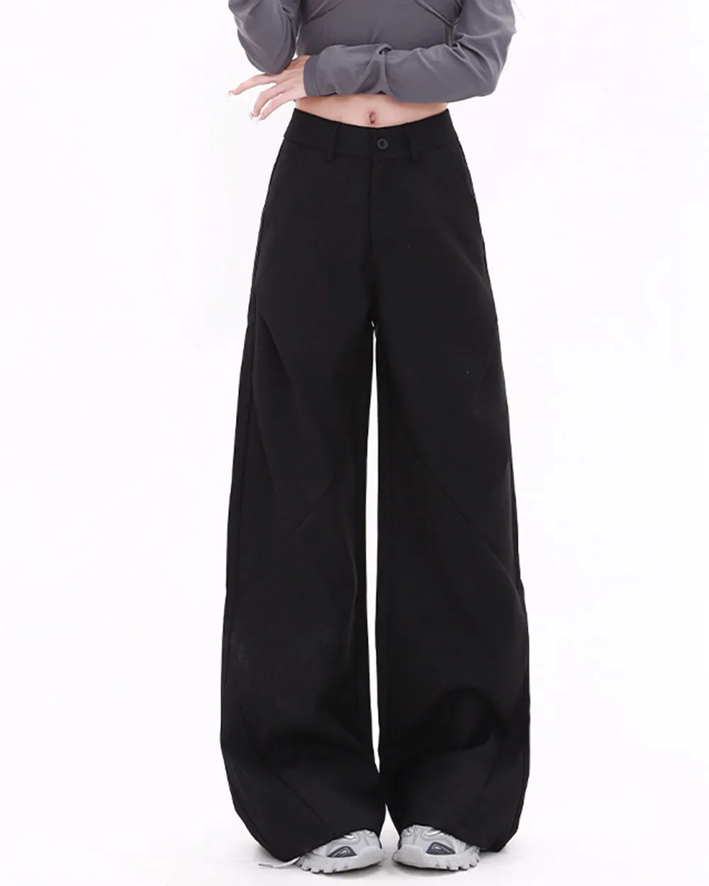 Casual Friday Wide-Leg Black Pants