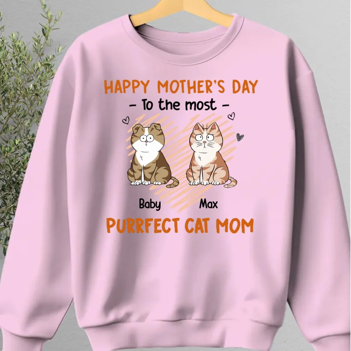 Cat Lovers - Happy Mother's Day To The Most Purrfect Cat Mom - Personalized Unisex T-shirt, Hoodie, Sweatshirt (VT)