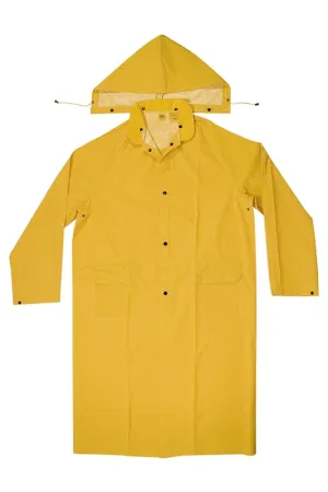 CLC CLIMATE GEAR Series R105X Protective Coat, XL, PVC, Yellow, Detachable Collar, Snap Front Closure :EA: QUANTITY: 1