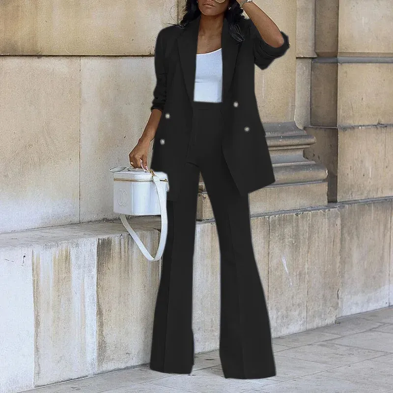 Corporate Chic Wide Leg Pants Set