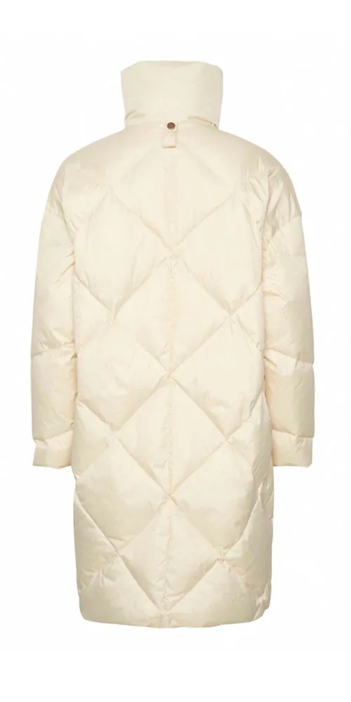 Cream Cocoon Puffer Coat, birch