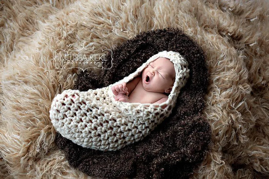 Cream Newborn Hooded Cocoon