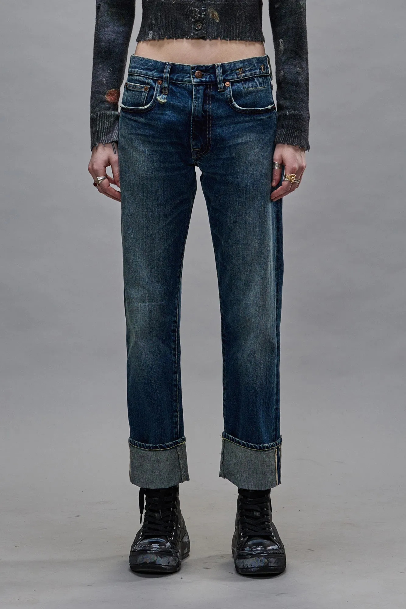 CUFFED ROMEO JEAN - CASLON SELVEDGE BLUE