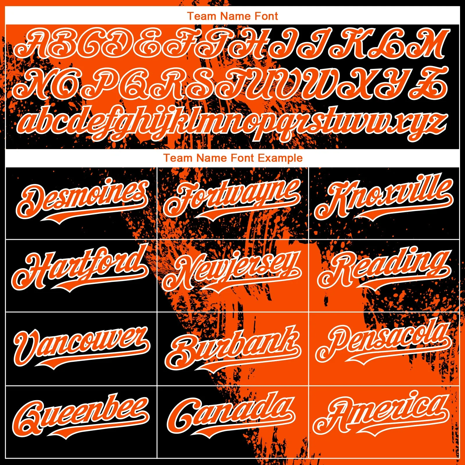 Custom Black Orange-White 3D Pattern Design Abstract Brush Stroke Authentic Baseball Jersey