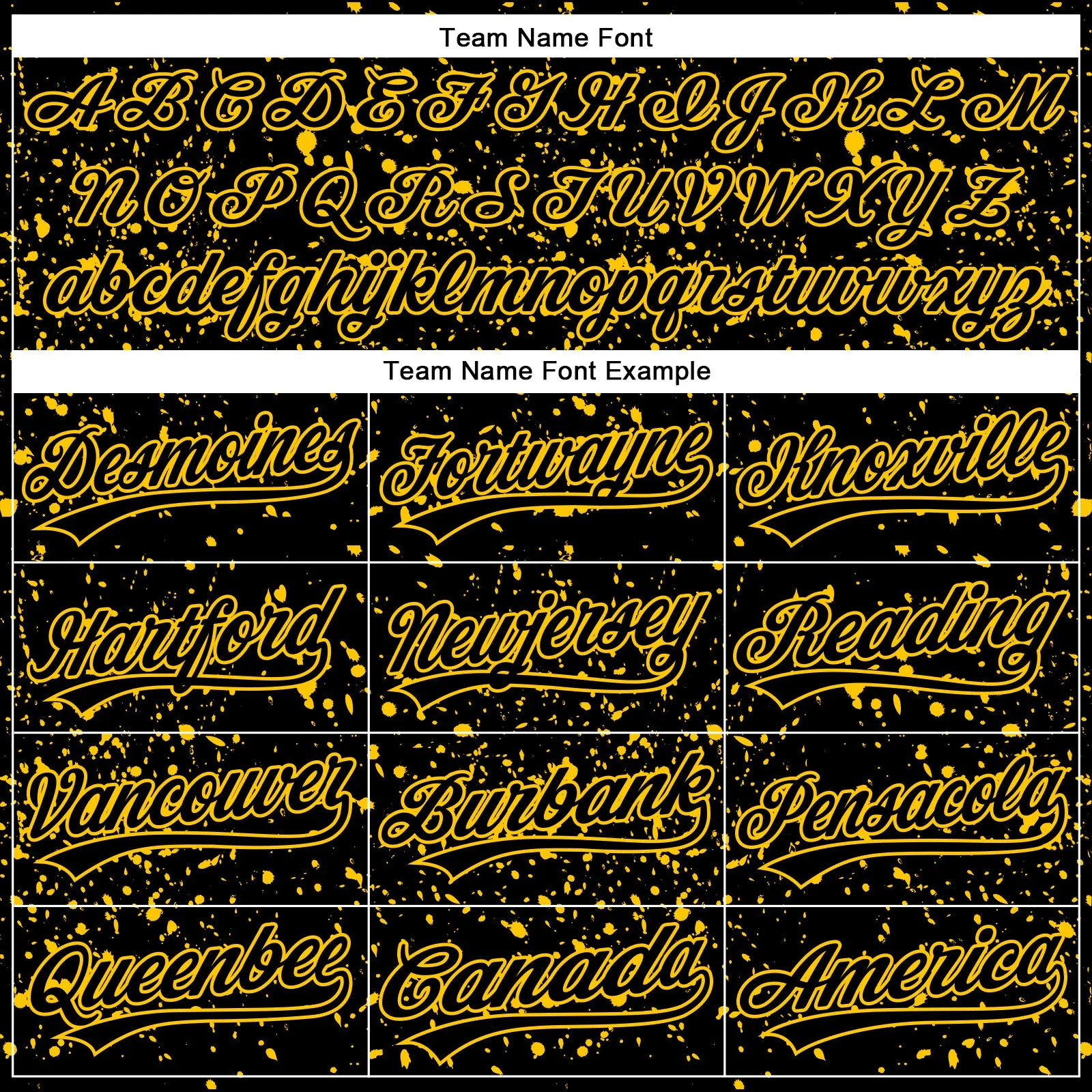 Custom Black Yellow 3D Pattern Design Abstract Splatter Ink Authentic Baseball Jersey