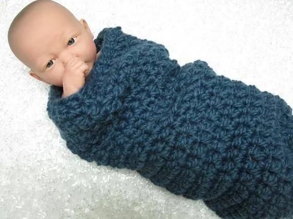 Denim Blue Newborn Baby Cocoon