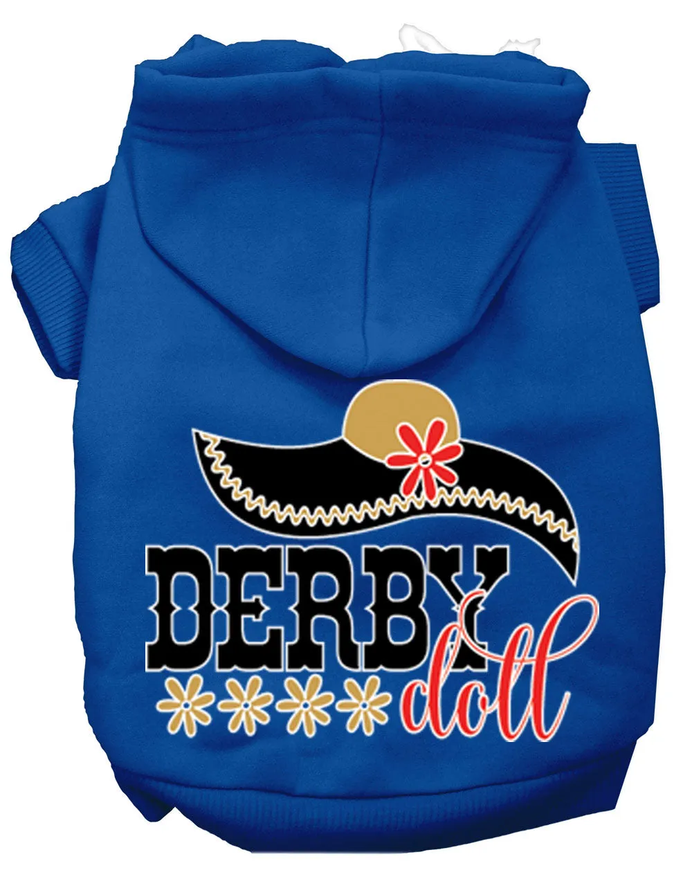 Derby Doll Screen Print Dog Hoodie Blue L