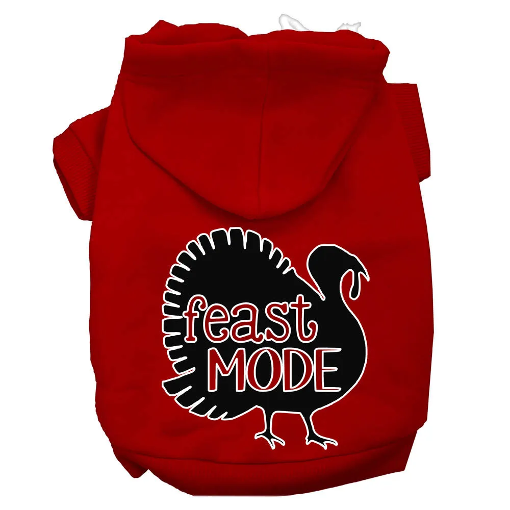 Feast Mode Screen Print Dog Hoodie Red L