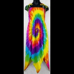 Girl's Rainbow Spiral Tie-Dye Fairy Dress (Age: 4, 6, 8, 12)