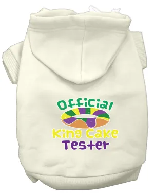 King Cake Taster Screen Print Mardi Gras Dog Hoodie Cream Xxl