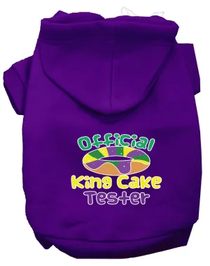 King Cake Taster Screen Print Mardi Gras Dog Hoodie Purple Xl