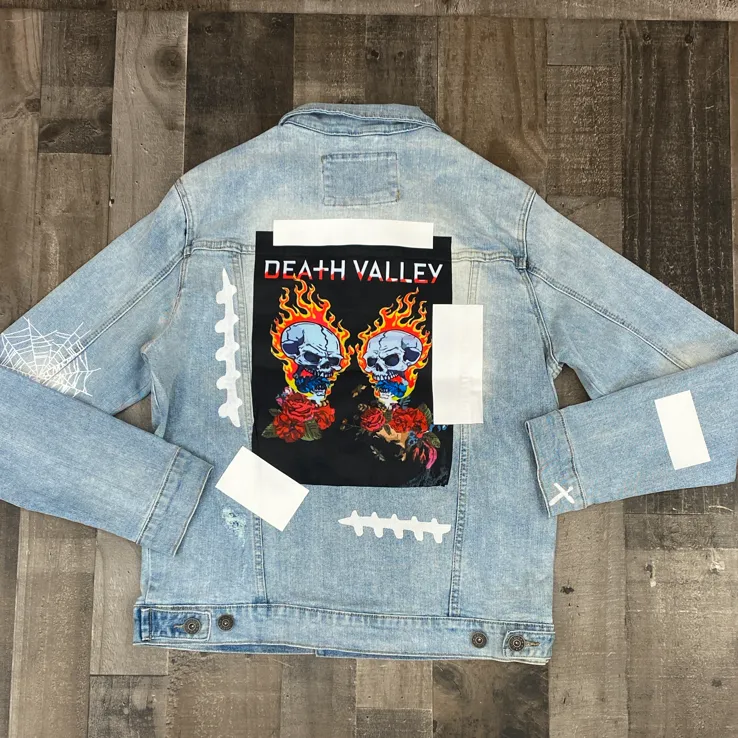 Kloud 9- denim jacket w/skull patch