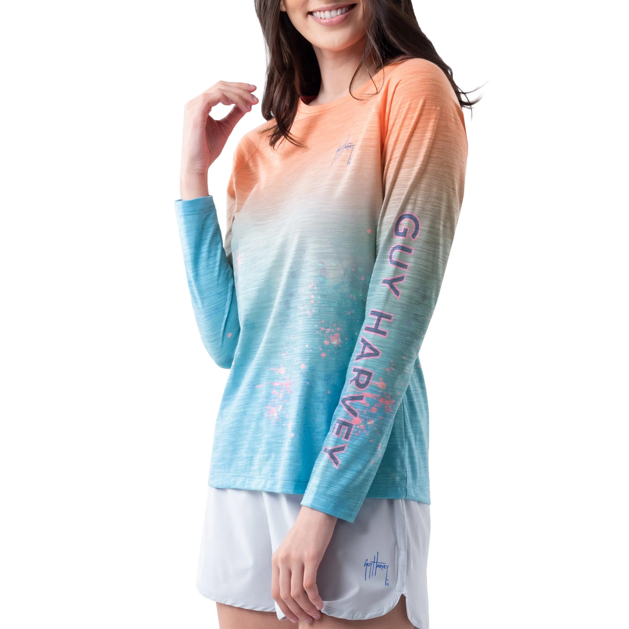 Ladies Double Trouble Long Sleeve Poly/Rayon Slub Top