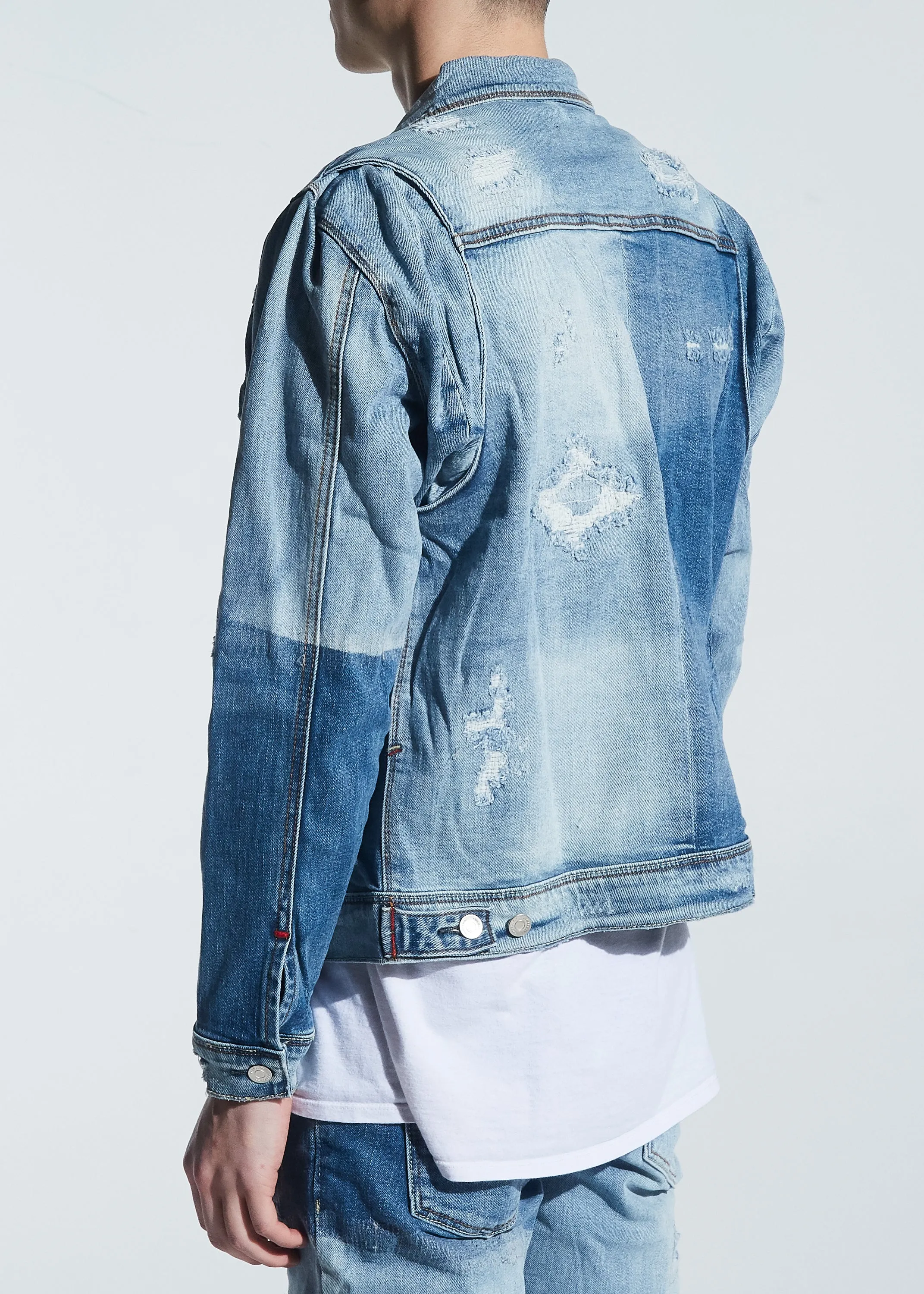 Langford Denim Jacket (Patchwork Light Indigo)