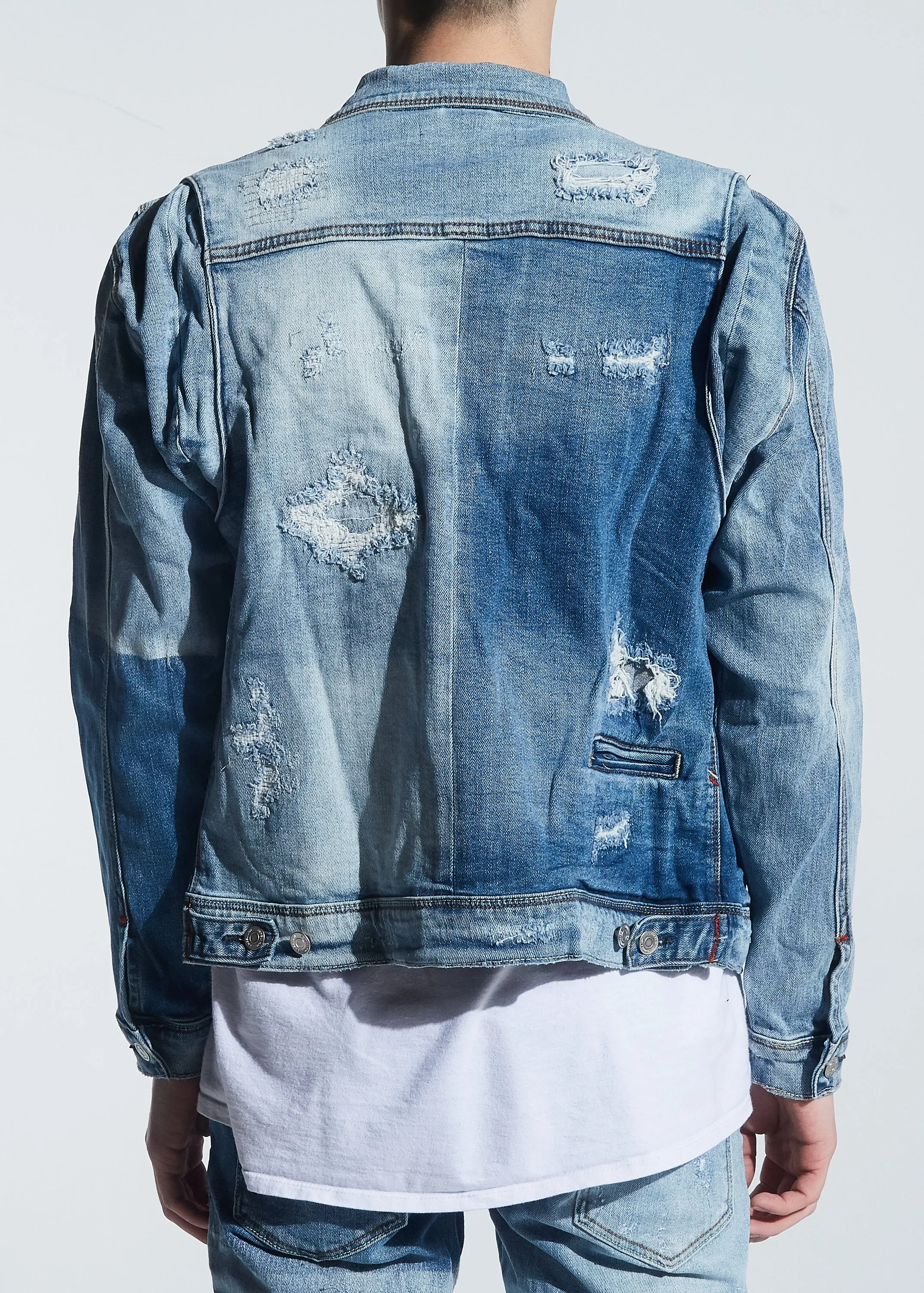 Langford Denim Jacket (Patchwork Light Indigo)