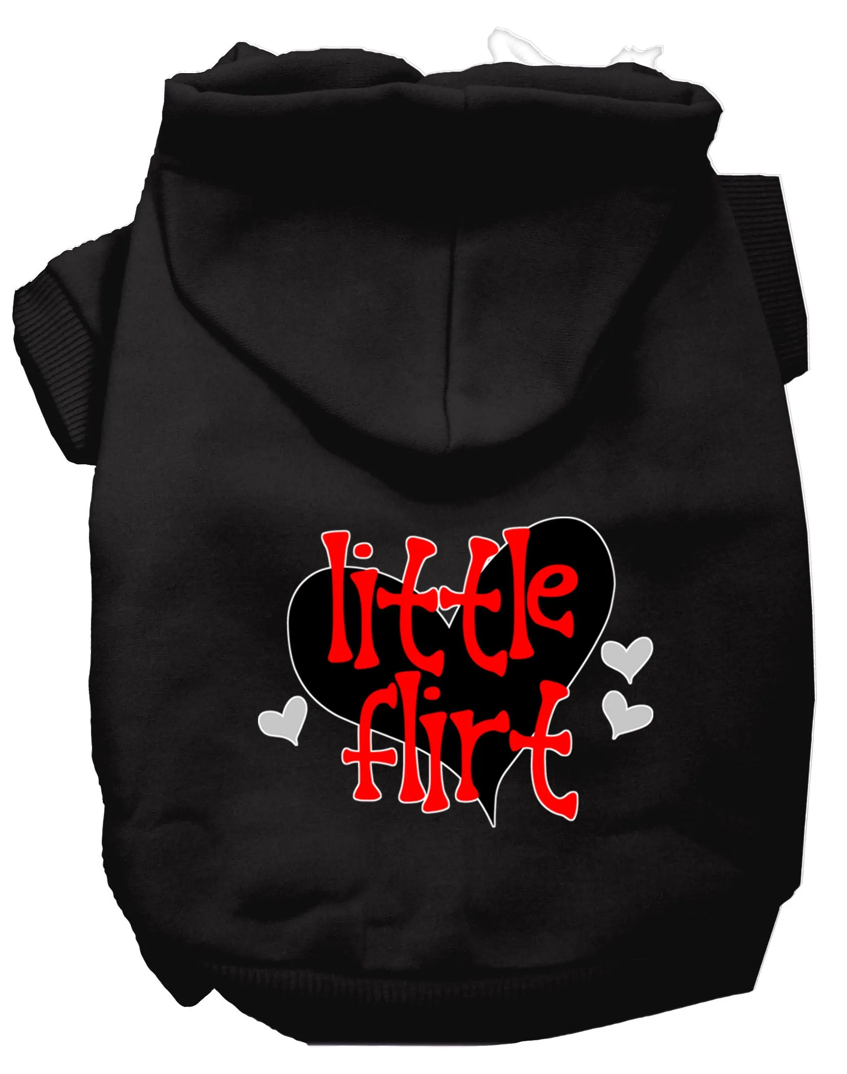 Little Flirt Screen Print Dog Hoodie Black Xxxl