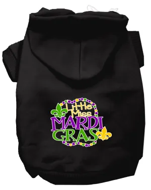 Miss Mardi Gras Screen Print Mardi Gras Dog Hoodie Black L