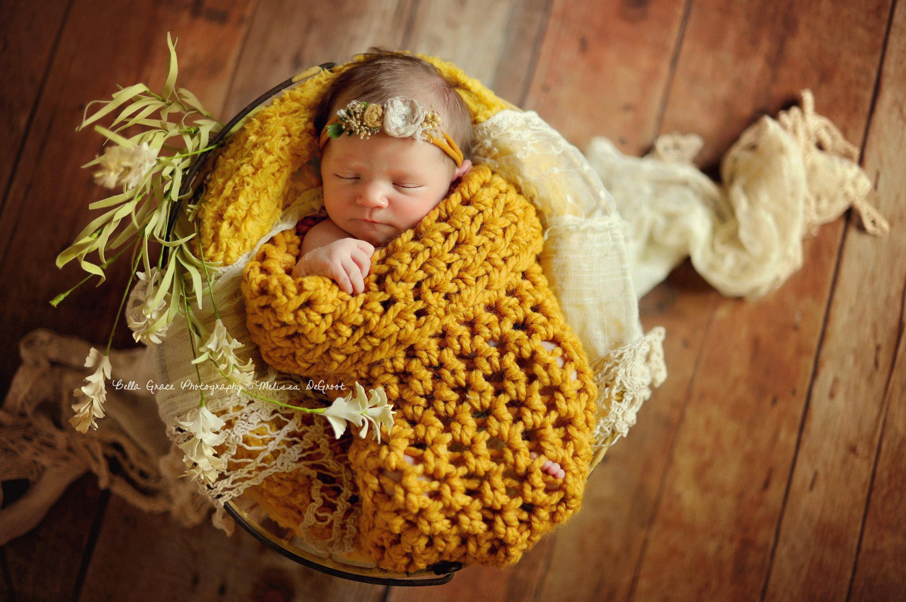 Mustard Yellow Newborn Baby Cocoon Swaddle