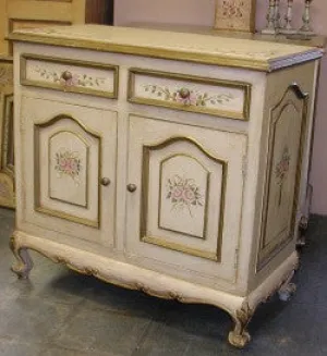 Painted Buffet, rose and Antique Creme