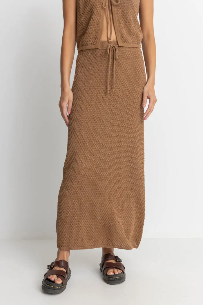 Rhythm Jossie Knit Maxi Skirt - CHOCOLATE