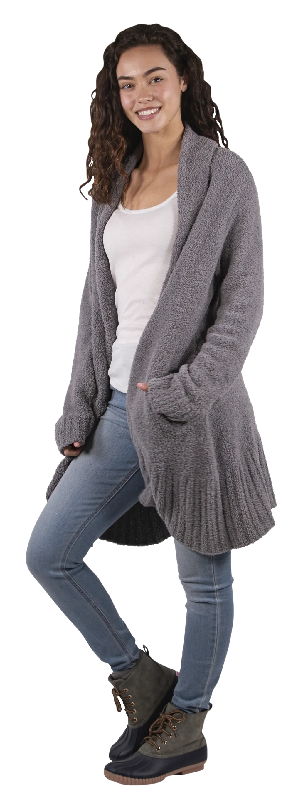 Simply Southern soft cozy cardigan sweater gray