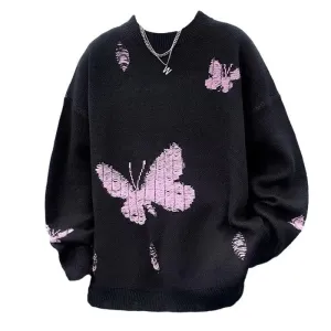 Soft Boy Butterfly Embroidery Sweater