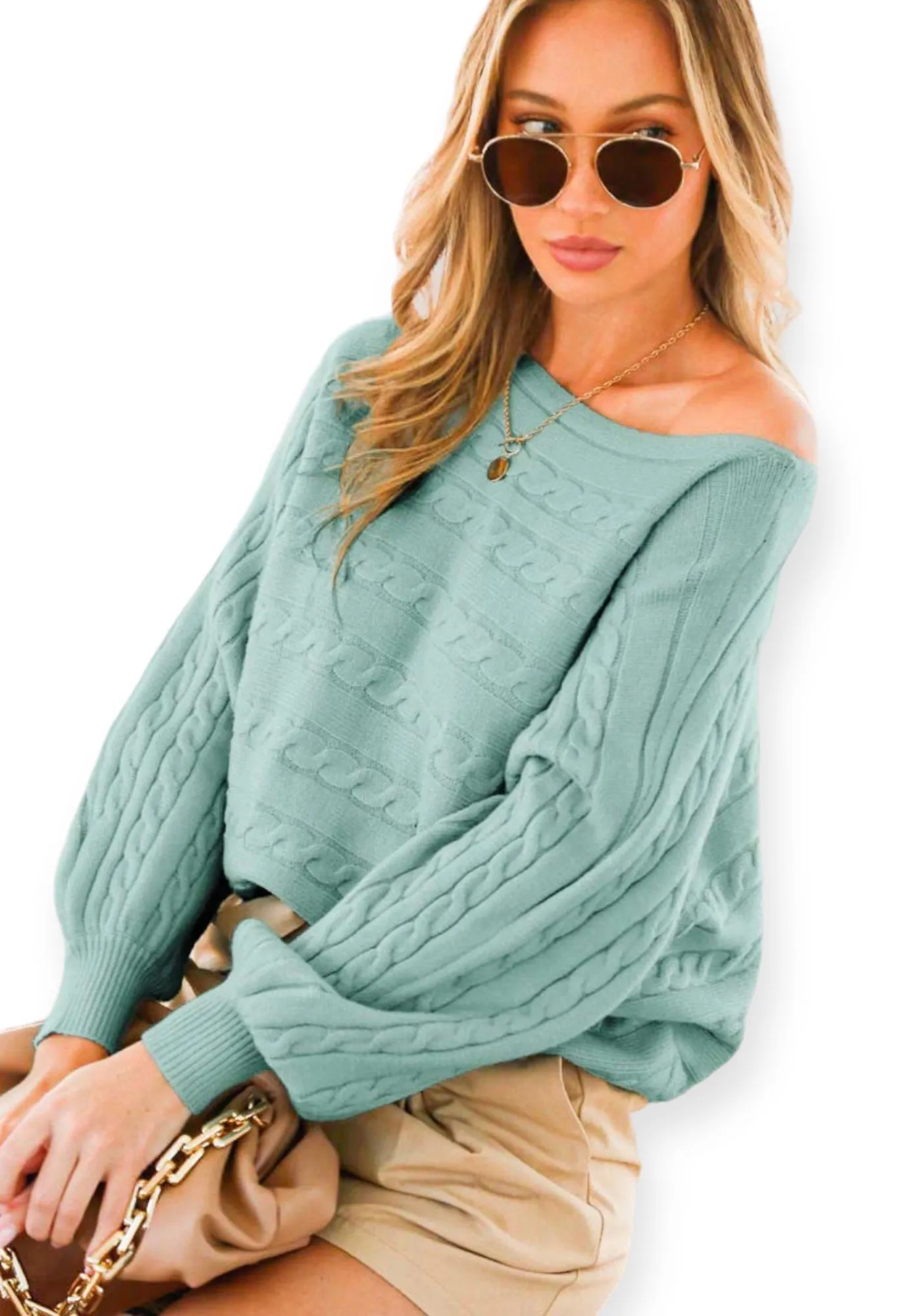 Soft Pastel Blue Dolman Sweater