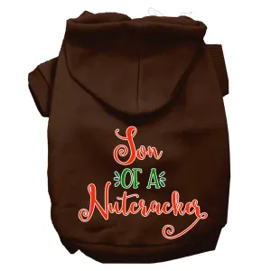 Son Of A Nutcracker Screen Print Dog Hoodie Brown Xxxl