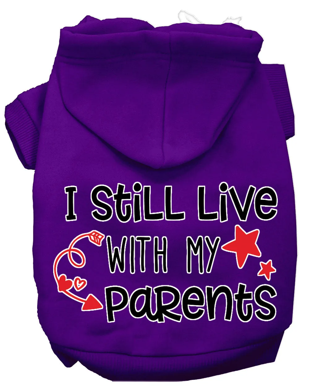 Still Live With My Parents Screen Print Dog Hoodie Purple M