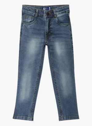 Stylish Denim Blue Dyed Regular Fit Jeans For Boys