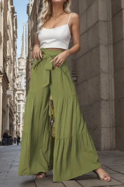 Tied Wide Leg Beach Pants