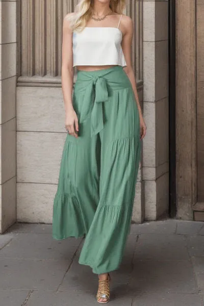 Tied Wide Leg Beach Pants