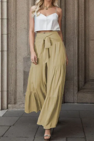 Tied Wide Leg Beach Pants